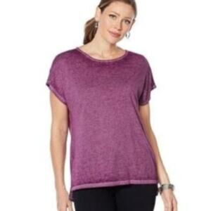 Skinny Girl V-Back Lana Tee Lightweight Relaxed Semi Sheer Size X-Small